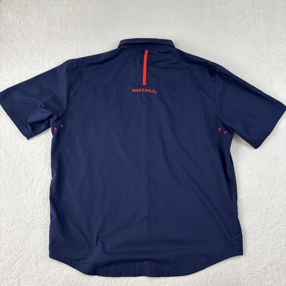 AUBURN TIGERS x UNDER ARMOUR Mens Performance Short Sleeve Button Shirt XL Blue - Picture 3 of 14